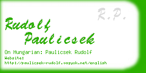 rudolf paulicsek business card